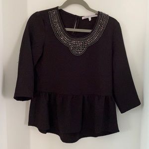 Embellished 3/4 sleeve top